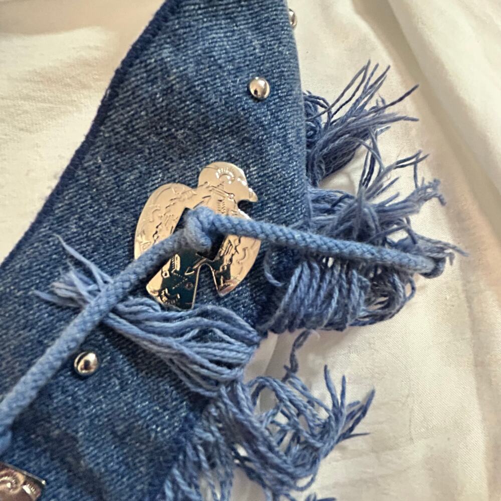 Vintage Joanie W Denim Fringe Western T-Shirt Made in USA western style classic - Picture 5 of 11